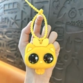 Porte-clés jouet à presser animal jaune mignon avec de gros yeux exorbités - Chat aux Yeux Exorbités / Jaune