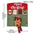 Christmas chair cover with 3D reindeer design and Merry Christmas print for dining decor - Merry Christmas Letter Reindeer Chair Cover