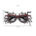 Black spider web Halloween glasses frame with red rhinestones and golden glitter finish - Red Zirconia Black Spider Decorative Glasses
