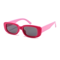 Polarized kids sunglasses in rose red and pink frames with dark grey lenses - Rose Red Frame Pink Temples-C30