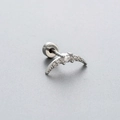 Zilveren gebogen helix oorknopje van titanium staal met zirkonia en schroefsluiting - Gebogen Marquise Zirconia Stijl (A46-1#)