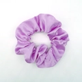 Elegant lavender purple satin scrunchie with a glossy silk-like finish for hair styling - Light Purple
