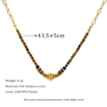 Detail der Perlen- und 18K vergoldeten Kette mit facettiertem Tigerauge-Stein - Multi-Perlen-Spleiß-Stil (MSNK0121)
