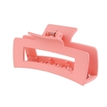 Rectangle pink matte hair claw clip with hollow design and smooth frosted finish - #8 Matte Pink