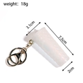 Size specifications of the miniature durian cup keychain with gold chain and dimensions - White Dragon Scale Cup (Gold Clasp)