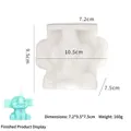 Molde de silicona de elefante con medidas y producto terminado en resina azul - Elefante Sonriente