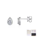 Pear shape moissanite stud earrings in S925 sterling silver with GRA certificate - 925 Silver / Water Drop Style (MSE0040)