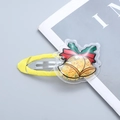Yellow Christmas bell hair clip for girls with sparkling golden star sequins inside - Yellow Bell