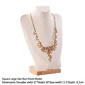 Portrait neck necklace display in beige velvet with wood base for jewelry presentation - New Square Model H30cm Beige Velvet