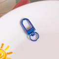 Rainbow gradient metal lobster clasp with 360-degree swivel ring for DIY keychains - Royal Blue Iridescent