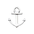 Silberner Anker-Anhänger aus Metall für DIY-Schmuck mit polierter Oberfläche - Kleiner Anker 15x19mm