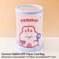 Blue summer rabbit cartoon folding pen holder DIY cylindrical desk organizer - Summer Rabbit