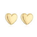Close-up of 18K gold plated heart stud earrings featuring a polished metallic finish - Gold Flower Stud Earrings 1 Pair