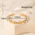 Gold stainless steel leaf bracelet with chain design and 9.3g weight dimensions - Chain Hollow