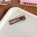 Matte coffee brown seamless hair clip with hollow rectangular design and 6cm size - 18# Square Duckbill Clip (Dark Coffee)