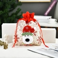 Christmas gift bag with 3D polar bear applique and red snowflake patterns - 21*24CM / Printed Polar Bear