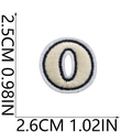 Detailed view of mini letter O embroidery patch with size measurements 2.5cm height - O (Beige)