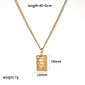 Λεπτομέρεια κολιέ αστέρι φεγγάρι 18K χρυσό με διαστάσεις 14x10mm και μήκος 40+5cm - Ορθογώνια Υφή Σκακιέρας (TN3641)