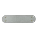 Gray oval PU leather bag bottom base with pre-drilled holes and golden metal feet - Silver