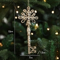Pendentif de Noël clé dorée vintage, 15cm décoration festive pour sapin de Noël - Style de clé