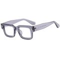 Occhiali da sole quadrati rétro con montatura in resina viola e rivetti in metallo - Regolare / Montatura Grigia Trasparente Lenti Trasparenti