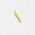 Polished 925 sterling silver rectangular pendant in bright golden finish necklace - Letter I / 925 Silver