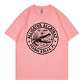Pink cotton T-shirt featuring Alligator Alcatraz graphic print and a classic crew neck - Light Pink