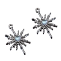 Silver starburst charms with blue gemstone inlay for DIY jewelry making sets - Style 05 Solar Star (20x28mm) / Silver