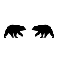 Minimalist black bear silhouette stud earrings for women, sleek stainless steel animal jewelry - Polar Bear Shape (385) / Black