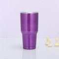 30oz purple stainless steel insulated travel tumbler with clear lid and metallic finish - 30oz / Painted Purple