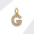 Elegant gold letter G pendant necklace with micro-pave cubic zirconia stones - Gold (Letter G)