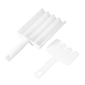 Set per polpette a 4 fessure in plastica bianca con pressa per uso cucina - 4 Fessure / Bianco