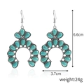 Vintage bohemian turquoise drop earrings in retro silver finish for women fashion - E2204-7 Vintage Horseshoe Turquoise Earrings