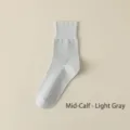 Dames zomer dun katoen middelhoge sokken lichtgrijs ademend comfortabel basis dagelijks - Crew sokken / Lichtgrijs