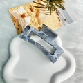 Elegant grey marble ink pattern claw clip in long hollow design for women styling - Square Clip 8.7cm-Grey