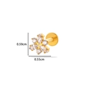 Titan F136 Goldene Blumen-Ohrstecker mit Zirkonia-Blütenblättern, 5,9 mm Höhe - Blumenform (7# Gold)