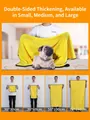 Yellow double-sided thickened pet towel in multiple sizes for dogs and cats - Adult Cat 30*60cm (Thick 90g)
