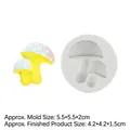Silicone mushroom mold for cake decorating and DIY resin crafts featuring two mushroom heads - Style 1 (5.5*5.5*2cm) / Gray