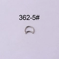 Anello per setto 16G in acciaio inossidabile argento lucido a forma di mezzaluna - Stile Cerchio Goccia d'Acqua (362-5#) / Argento