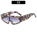 Retro wide-leg sunglasses in marble pattern frame with purple gradient lenses C4 - Black Marble Pattern Frame Double Gray Lenses