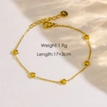 Bracciale a doppio strato in acciaio dorato con cinque ciondoli a stella minimal - YTB240609-Stella Ciondolo Oro