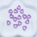 Lavender purple hollow heart ceramic beads for DIY jewelry making and craft supplies - Purple