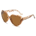 Trendsetters hartvormige zonnebril met luipaardpatroon montuur en bruine glazen - Luipaardprint