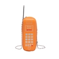 Orange vintage mobile phone shaped PU leather crossbody bag with silver chain strap - Orange