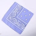 Lavender purple paisley polyester bandana with classic white pattern in a square fold - 54*54CM / Light Purple