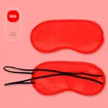 Silky red sleep mask with dual elastic headbands for complete blackout comfort - Polyester Satin / Regular Style / No Packaging / Red