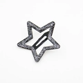 Single star-shaped BB hair clip for girls with black base and silver glitter finish - Glitter Black Star