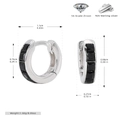 Tableau des tailles et du poids pour boucles d'oreilles S925 en argent et zircon noir - Argent 925 Plaqué Argent - Zircone Noire