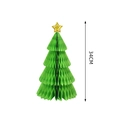 Green honeycomb paper Christmas tree decor with gold glitter star and 34cm height mark - Triangle Christmas Tree / 34cm / Grass Green