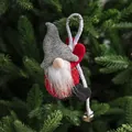 Plush Christmas gnome variant with grey knit hat, white beard and a small bell - Grey Hat Christmas Gnome (With Bell)